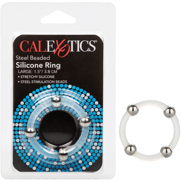 CalExotics Steel Beaded Silicone Ring - Large - Extreme Toyz Singapore - https://extremetoyz.com.sg - Sex Toys and Lingerie Online Store - Bondage Gear / Vibrators / Electrosex Toys / Wireless Remote Control Vibes / Sexy Lingerie and Role Play / BDSM / Dungeon Furnitures / Dildos and Strap Ons  / Anal and Prostate Massagers / Anal Douche and Cleaning Aide / Delay Sprays and Gels / Lubricants and more...