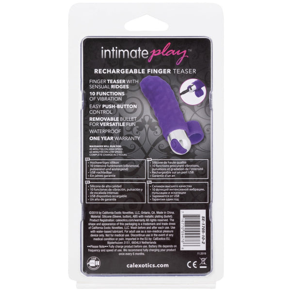 CalExotics Intimate Play Rechargeable Finger Teaser - Extreme Toyz Singapore - https://extremetoyz.com.sg - Sex Toys and Lingerie Online Store - Bondage Gear / Vibrators / Electrosex Toys / Wireless Remote Control Vibes / Sexy Lingerie and Role Play / BDSM / Dungeon Furnitures / Dildos and Strap Ons  / Anal and Prostate Massagers / Anal Douche and Cleaning Aide / Delay Sprays and Gels / Lubricants and more...