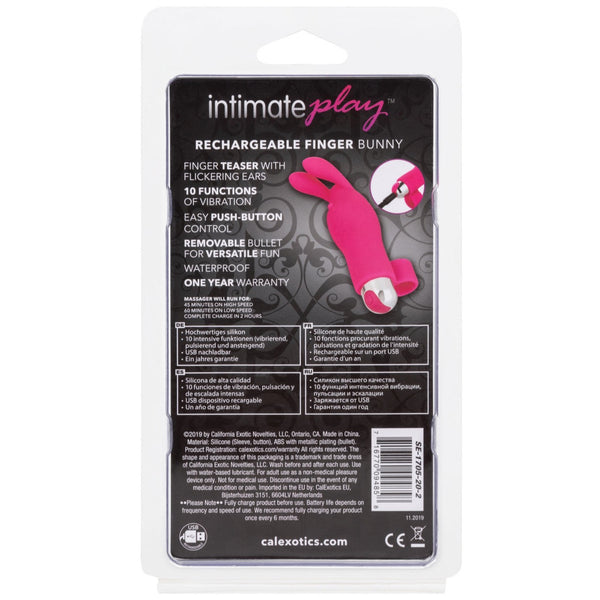 CalExotics Intimate Play Rechargeable Finger Bunny Vibrator  -  Extreme Toyz Singapore - https://extremetoyz.com.sg - Sex Toys and Lingerie Online Store - Bondage Gear / Vibrators / Electrosex Toys / Wireless Remote Control Vibes / Sexy Lingerie and Role Play / BDSM / Dungeon Furnitures / Dildos and Strap Ons  / Anal and Prostate Massagers / Anal Douche and Cleaning Aide / Delay Sprays and Gels / Lubricants and more...