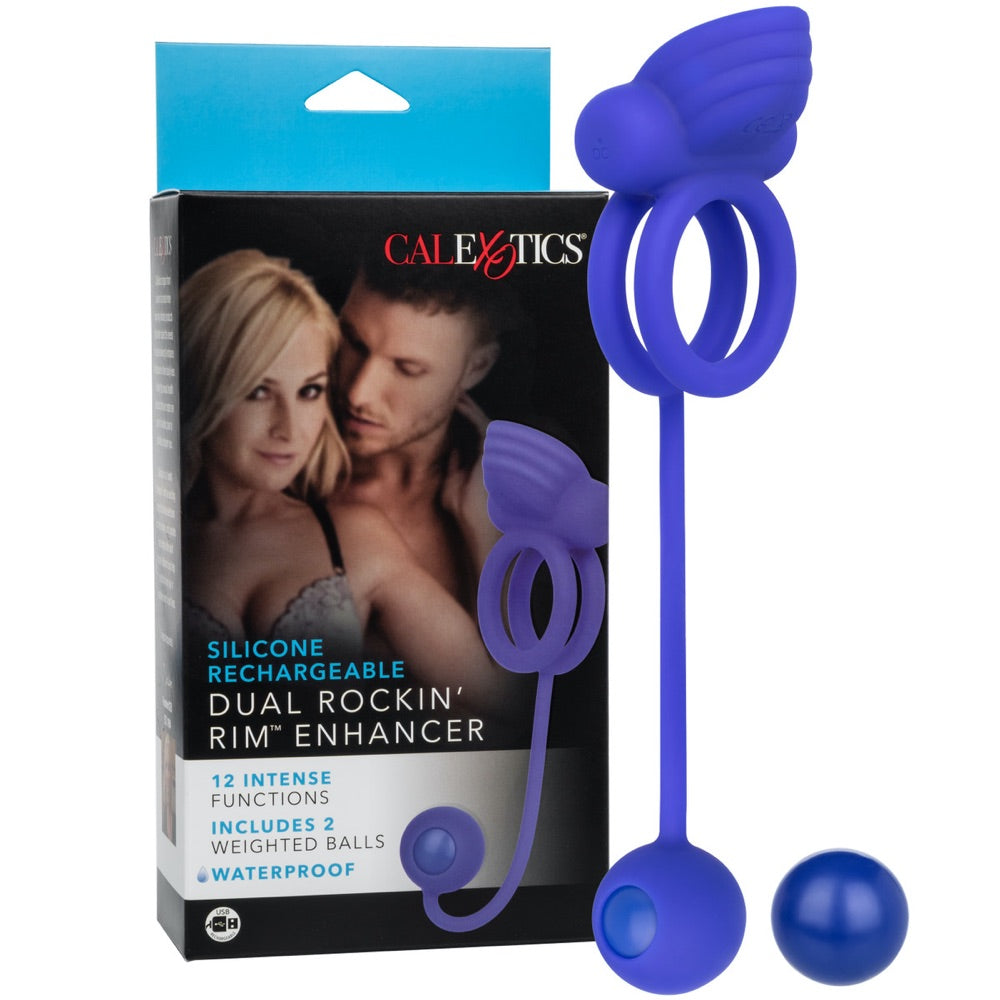 CalExotics Dual Rockin' Rim Enhancer Rechargeable Cock Ring - Extreme Toyz Singapore - https://extremetoyz.com.sg - Sex Toys and Lingerie Online Store - Bondage Gear / Vibrators / Electrosex Toys / Wireless Remote Control Vibes / Sexy Lingerie and Role Play / BDSM / Dungeon Furnitures / Dildos and Strap Ons  / Anal and Prostate Massagers / Anal Douche and Cleaning Aide / Delay Sprays and Gels / Lubricants and more...