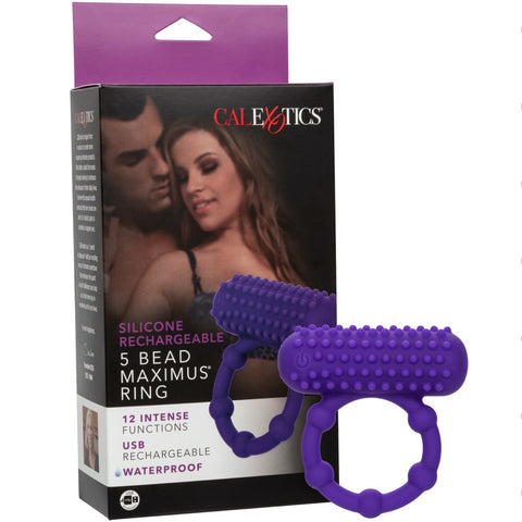 CalExotics Silicone Rechargeable 5 Bead Maximus Cock Ring -  Extreme Toyz Singapore - https://extremetoyz.com.sg - Sex Toys and Lingerie Online Store