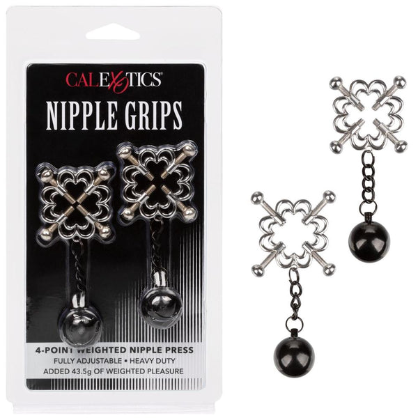 CalExotics Nipple Grips 4-Point Weighted Nipple Press - Extreme Toyz Singapore - https://extremetoyz.com.sg - Sex Toys and Lingerie Online Store
