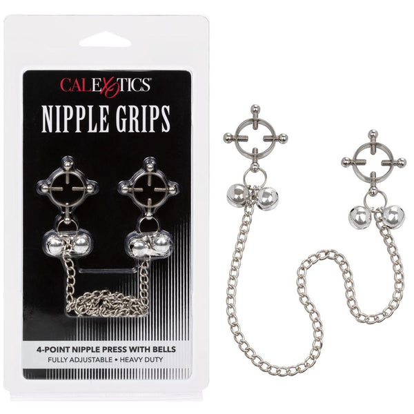CalExotics  Nipple Grips 4-Point Nipple Press with Bells - Extreme Toyz Singapore - https://extremetoyz.com.sg - Sex Toys and Lingerie Online Store - Bondage Gear / Vibrators / Electrosex Toys / Wireless Remote Control Vibes / Sexy Lingerie and Role Play / BDSM / Dungeon Furnitures / Dildos and Strap Ons  / Anal and Prostate Massagers / Anal Douche and Cleaning Aide / Delay Sprays and Gels / Lubricants and more...