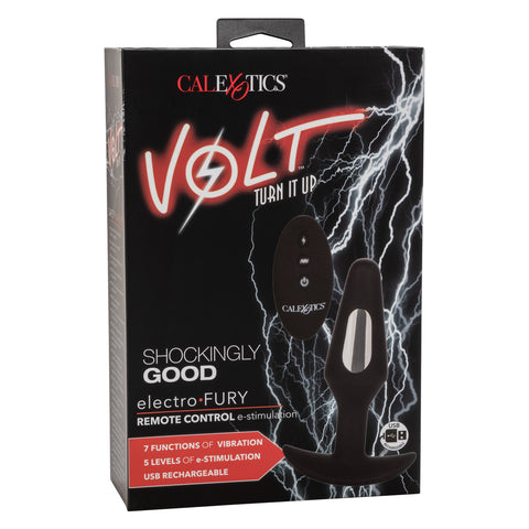 CalExotics Volt Electro-Fury Remote Rechargeable Vibrating Electrosex Anal Plug - Extreme Toyz Singapore - https://extremetoyz.com.sg - Sex Toys and Lingerie Online Store