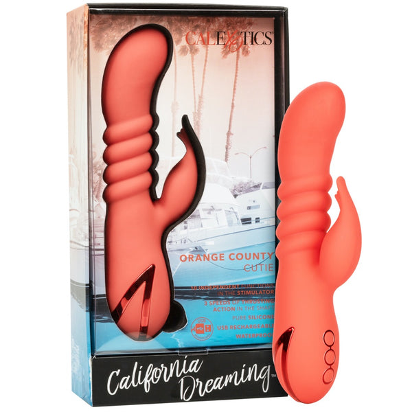 CalExotics California Dreaming Orange County Cutie Thrusting Rechargeable Vibrator - Extreme Toyz Singapore - https://extremetoyz.com.sg - Sex Toys and Lingerie Online Store