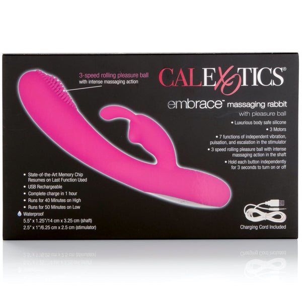 CalExotics Embrace Massaging Rabbit Rechargeable Vibrator - Extreme Toyz Singapore - https://extremetoyz.com.sg - Sex Toys and Lingerie Online Store - Bondage Gear / Vibrators / Electrosex Toys / Wireless Remote Control Vibes / Sexy Lingerie and Role Play / BDSM / Dungeon Furnitures / Dildos and Strap Ons  / Anal and Prostate Massagers / Anal Douche and Cleaning Aide / Delay Sprays and Gels / Lubricants and more...