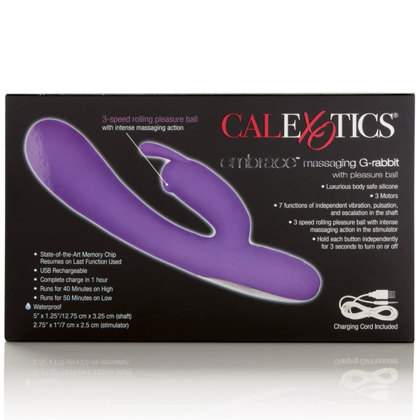 CalExotics Embrace Massaging G-Rabbit Rechargeable Vibrator - Extreme Toyz Singapore - https://extremetoyz.com.sg - Sex Toys and Lingerie Online Store - Bondage Gear / Vibrators / Electrosex Toys / Wireless Remote Control Vibes / Sexy Lingerie and Role Play / BDSM / Dungeon Furnitures / Dildos and Strap Ons  / Anal and Prostate Massagers / Anal Douche and Cleaning Aide / Delay Sprays and Gels / Lubricants and more...
