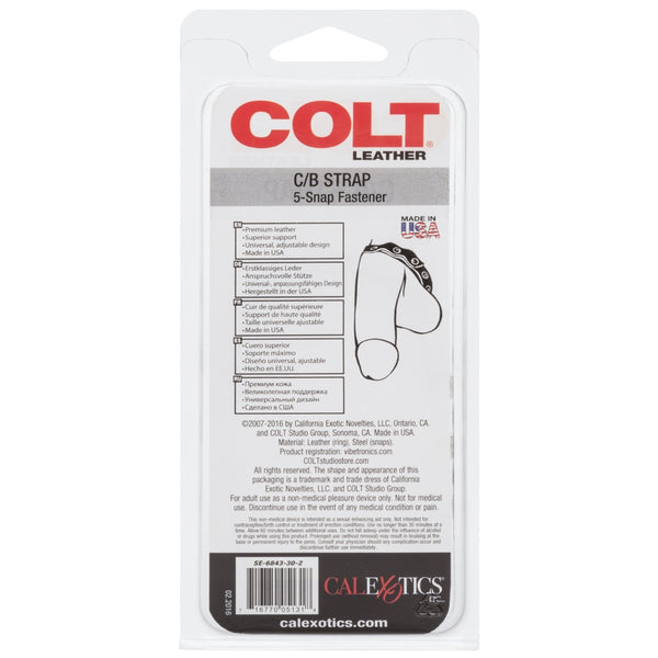 CalExotics COLT Leather C/B Strap 5-Snap Fastener - Extreme Toyz Singapore - https://extremetoyz.com.sg - Sex Toys and Lingerie Online Store