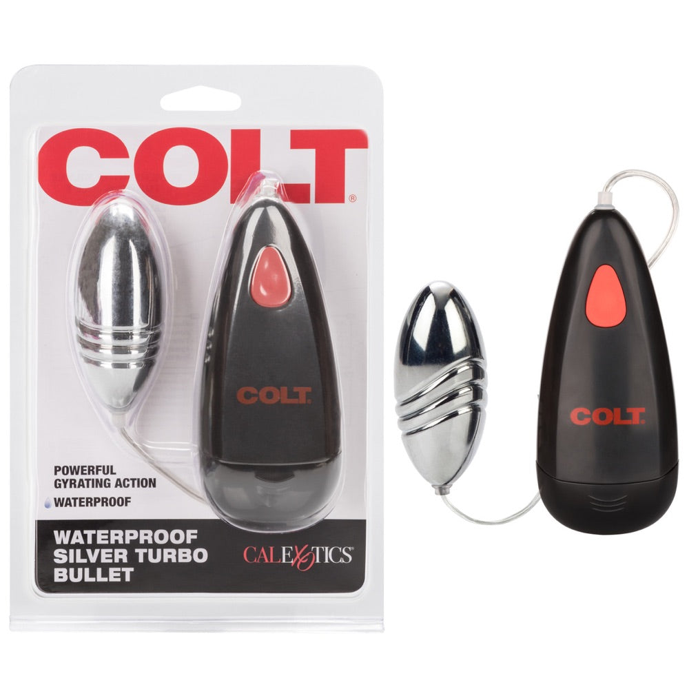 CalExotics COLT Waterproof Silver Turbo Bullet Vibrator - Extreme Toyz Singapore - https://extremetoyz.com.sg - Sex Toys and Lingerie Online Store