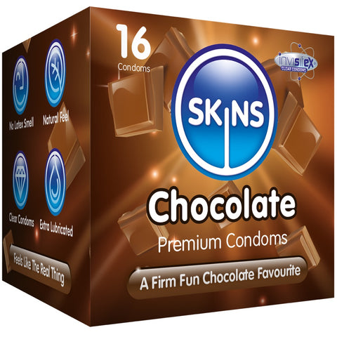Skins Chocolate Condoms - 16 Pack -    Extreme Toyz Singapore - https://extremetoyz.com.sg - Sex Toys and Lingerie Online Store