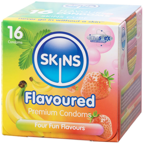 Skins Flavoured Condoms - 16 Pack - Extreme Toyz Singapore - https://extremetoyz.com.sg - Sex Toys and Lingerie Online Store