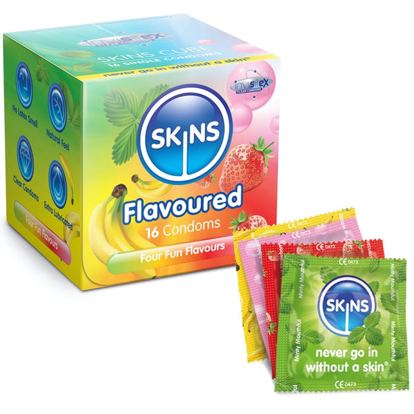 Skins Flavoured Condoms - 16 Pack - Extreme Toyz Singapore - https://extremetoyz.com.sg - Sex Toys and Lingerie Online Store