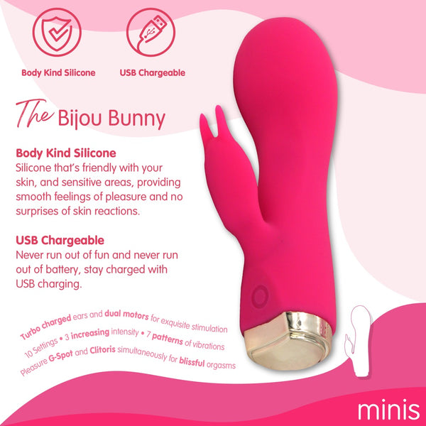 Skins Minis The Bijou Bunny Rechargeable Vibrator - Extreme Toyz Singapore - https://extremetoyz.com.sg - Sex Toys and Lingerie Online Store