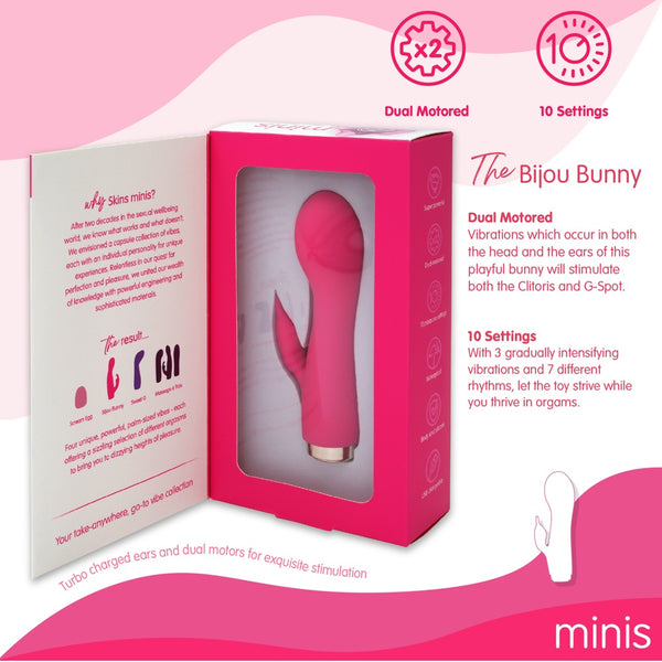 Skins Minis The Bijou Bunny Rechargeable Vibrator - Extreme Toyz Singapore - https://extremetoyz.com.sg - Sex Toys and Lingerie Online Store