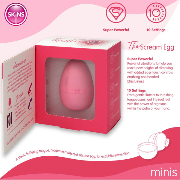 Skins Minis The Scream Egg Rechargeable Fluttering Tongue Vibrator - Extreme Toyz Singapore - https://extremetoyz.com.sg - Sex Toys and Lingerie Online Store