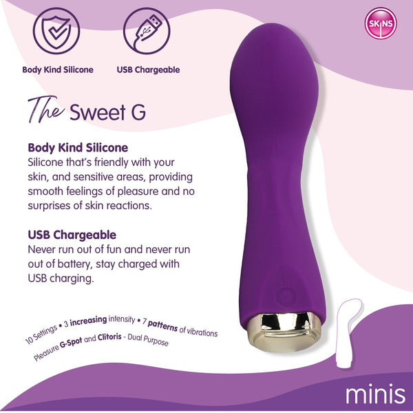 Skins Minis The Sweet G Rechargeable G-Spot Vibrator - Extreme Toyz Singapore - https://extremetoyz.com.sg - Sex Toys and Lingerie Online Store