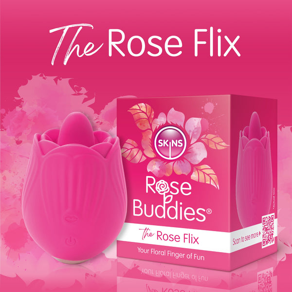 Skins Rose Buddies The Rose Flix 20x Rechargeable Clitoral Vibrator - Extreme Toyz Singapore - https://extremetoyz.com.sg - Sex Toys and Lingerie Online Store
