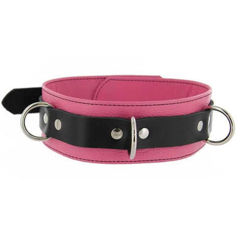 Strict Leather Pink and Black Deluxe Locking Collar Extreme Toyz Singapore