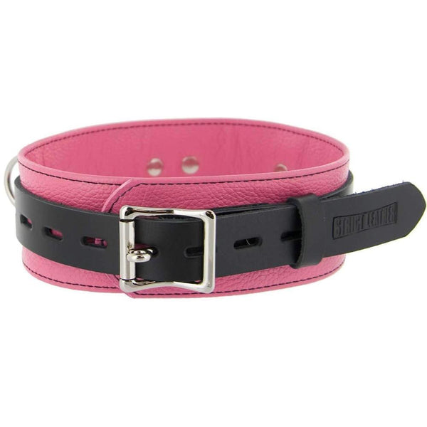 Strict Leather Pink and Black Deluxe Locking Collar Extreme Toyz Singapore