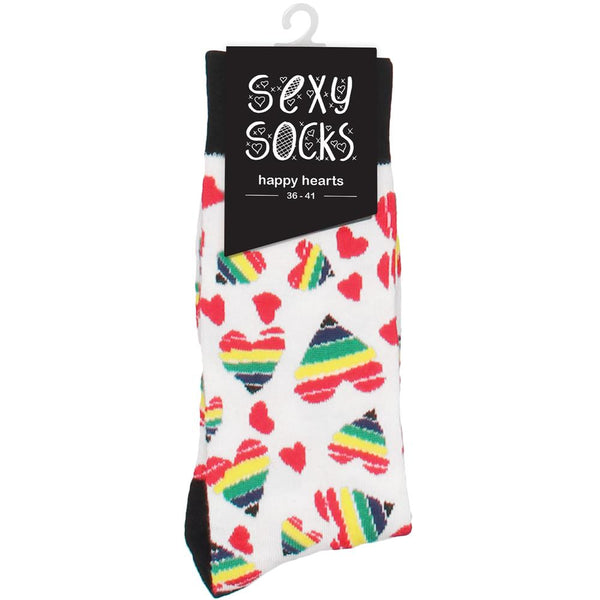 Shots America Sexy Socks Happy Hearts (2 Sizes Available) - Extreme Toyz Singapore - https://extremetoyz.com.sg - Sex Toys and Lingerie Online Store