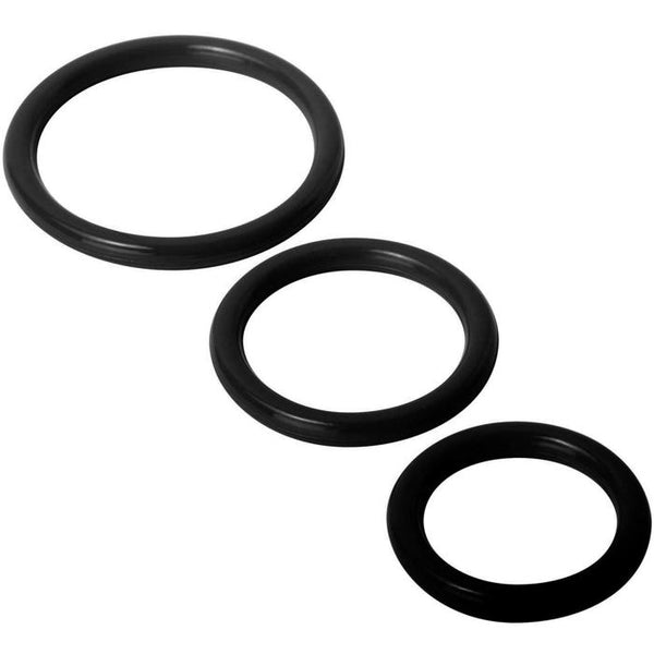 Silicone Cock Rings Set - Black