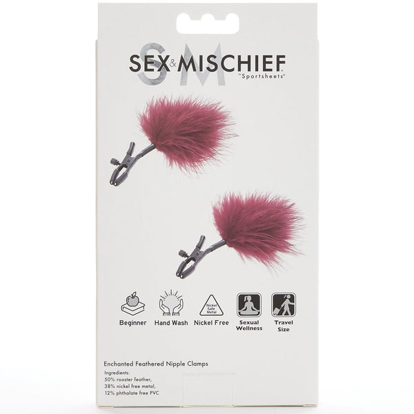 Sportsheets Sex & Mischief Enchanted Feather Nipple Clamps - Extreme Toyz Singapore - https://extremetoyz.com.sg - Sex Toys and Lingerie Online Store