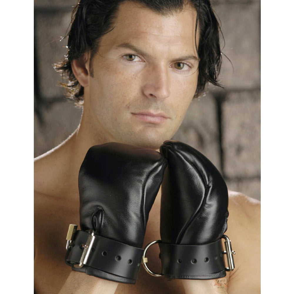 Strict Leather Deluxe Padded Fist Mitts (Genuine Leather) - Extreme Toyz Singapore - https://extremetoyz.com.sg - Sex Toys and Lingerie Online Store