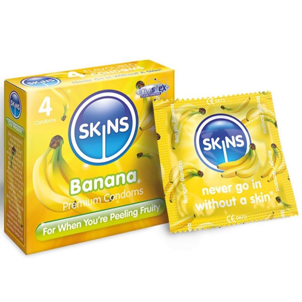 Skins Banana Condoms - 4 Pack - Extreme Toyz Singapore - https://extremetoyz.com.sg - Sex Toys and Lingerie Online StoreSkins Banana Condoms - 4 Pack - Extreme Toyz Singapore - https://extremetoyz.com.sg - Sex Toys and Lingerie Online Store