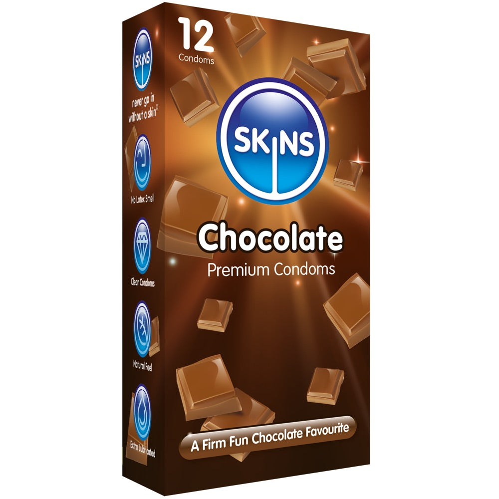 Skins Chocolate Condoms - 12 Pack - Extreme Toyz Singapore - https://extremetoyz.com.sg - Sex Toys and Lingerie Online Store