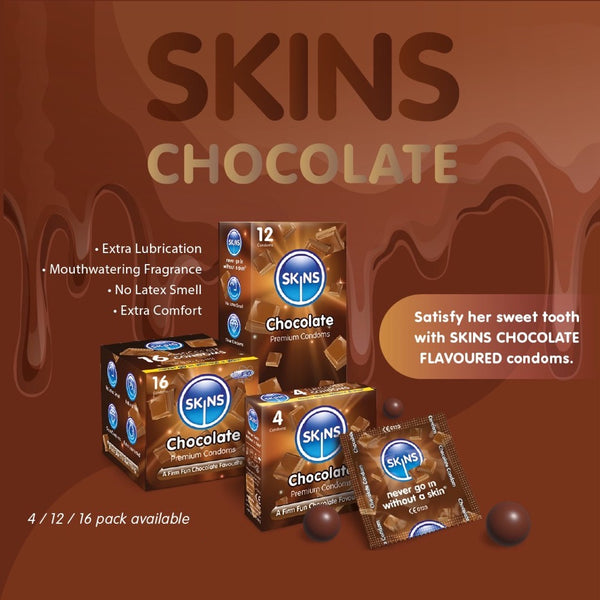 Skins Chocolate Condoms - 12 Pack - Extreme Toyz Singapore - https://extremetoyz.com.sg - Sex Toys and Lingerie Online Store