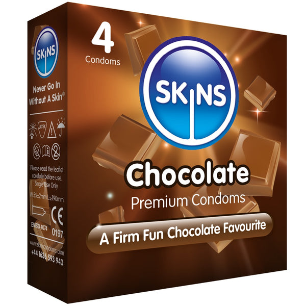 Skins Chocolate Condoms - 4 Pack - Extreme Toyz Singapore - https://extremetoyz.com.sg - Sex Toys and Lingerie Online Store