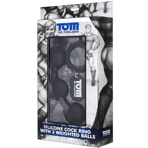 Tom of Finland Silicone Cock Ring with 3 Weighted Balls - Extreme Toyz Singapore - https://extremetoyz.com.sg - Sex Toys and Lingerie Online Store - Bondage Gear / Vibrators / Electrosex Toys / Wireless Remote Control Vibes / Sexy Lingerie and Role Play / BDSM / Dungeon Furnitures / Dildos and Strap Ons  / Anal and Prostate Massagers / Anal Douche and Cleaning Aide / Delay Sprays and Gels / Lubricants and more...