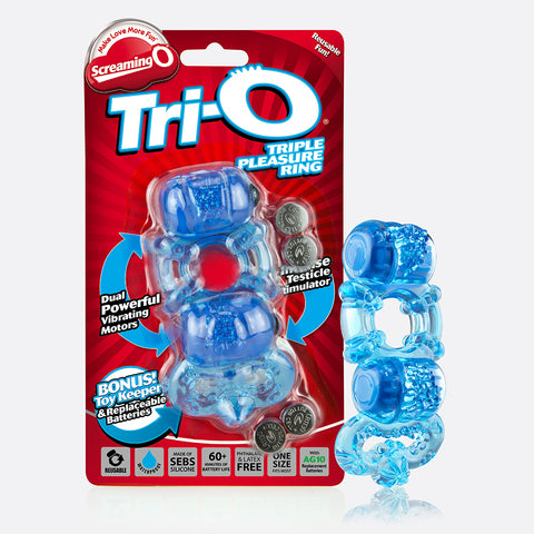 Screaming O Tri-O Triple Pleasure Vibrating Ring - Extreme Toyz Singapore - https://extremetoyz.com.sg - Sex Toys and Lingerie Online Store - Bondage Gear / Vibrators / Electrosex Toys / Wireless Remote Control Vibes / Sexy Lingerie and Role Play / BDSM / Dungeon Furnitures / Dildos and Strap Ons  / Anal and Prostate Massagers / Anal Douche and Cleaning Aide / Delay Sprays and Gels / Lubricants and more...