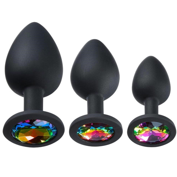 Cloud 9 Gems Jeweled Silicone Anal Plug Kit - Extreme Toyz Singapore - https://extremetoyz.com.sg - Sex Toys and Lingerie Online Store
