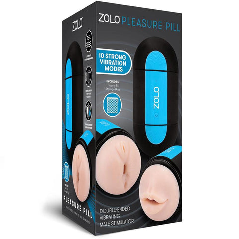 ZOLO Pleasure Pill Vibrating Silicone Rechargeable Masturbator - Mouth And Anal - Extreme Toyz Singapore - https://extremetoyz.com.sg - Sex Toys and Lingerie Online Store