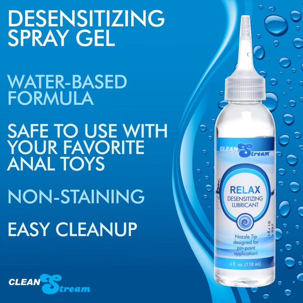 CleanStream Relax Desensitizing Lubricant w/ Nozzle Tip 4 oz. (118ml) - Extreme Toyz Singapore - https://extremetoyz.com.sg - Sex Toys and Lingerie Online Store