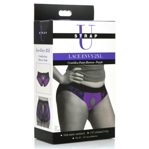 *PLUS SIZE* Strap U Lace Envy Crotchless Panty Harness (2 Sizes Available) - Extreme Toyz Singapore - https://extremetoyz.com.sg - Sex Toys and Lingerie Online Store