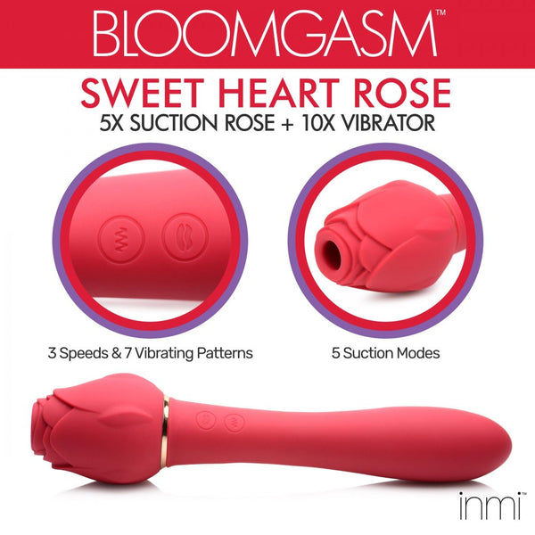 Inmi Bloomgasm Sweet Heart Rose Rechargeable Clit Suction Vibrator - Extreme Toyz Singapore - https://extremetoyz.com.sg - Sex Toys and Lingerie Online Store
