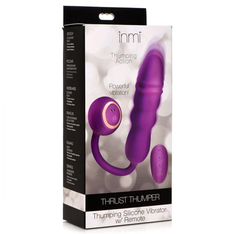 Inmi Thrust Thumper Thrusting Silicone Rechargeable Vibrator with Remote - Extreme Toyz Singapore - https://extremetoyz.com.sg - Sex Toys and Lingerie Online Store