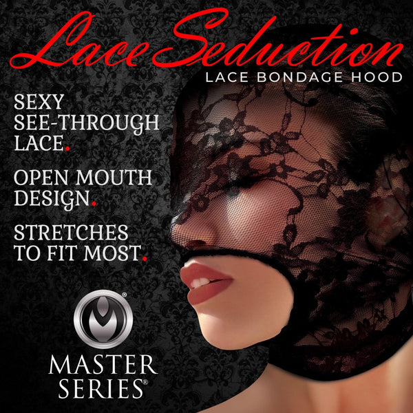 Master Series Lace Seduction Bondage Hood - Extreme Toyz Singapore - https://extremetoyz.com.sg - Sex Toys and Lingerie Online Store