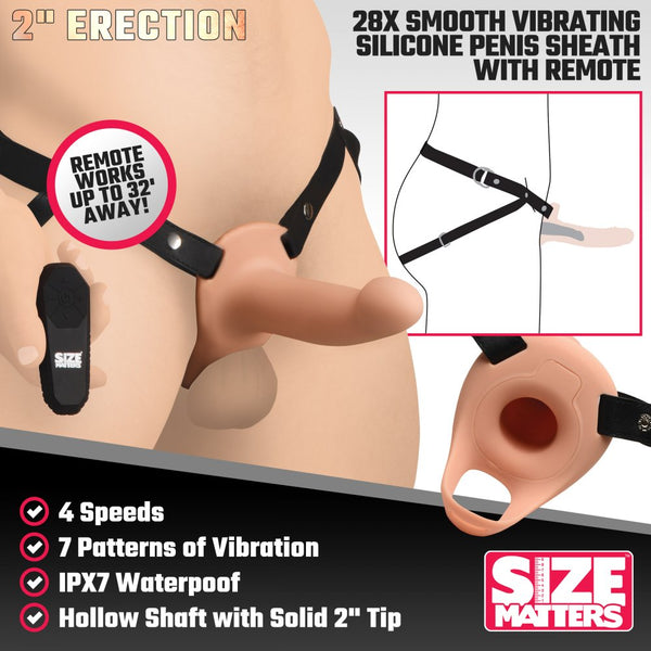 Size Matters 2 Inch Erection 28X Smooth Vibrating Silicone Penis Sheath with Remote (2 Colours Available) - Extreme Toyz Singapore - https://extremetoyz.com.sg - Sex Toys and Lingerie Online Store - Bondage Gear / Vibrators / Electrosex Toys / Wireless Remote Control Vibes / Sexy Lingerie and Role Play / BDSM / Dungeon Furnitures / Dildos and Strap Ons  / Anal and Prostate Massagers / Anal Douche and Cleaning Aide / Delay Sprays and Gels / Lubricants and more...