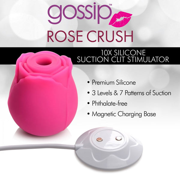 Curve Novelties Gossip 10X Cum Into Bloom Rose Crush Rechargeable Clitoral Vibrator - Extreme Toyz Singapore - https://extremetoyz.com.sg - Sex Toys and Lingerie Online Store