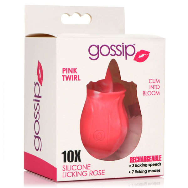 Curve Novelties Gossip 10X Cum Into Bloom Pink Twirl Licking Rose Rechargeable Clitoral Vibrator -     Extreme Toyz Singapore - https://extremetoyz.com.sg - Sex Toys and Lingerie Online Store