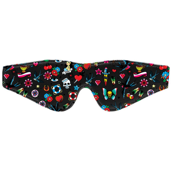 Shots America Ouch! Printed Eye Mask - Old School Tattoo Style - Extreme Toyz Singapore - https://extremetoyz.com.sg - Sex Toys and Lingerie Online Store