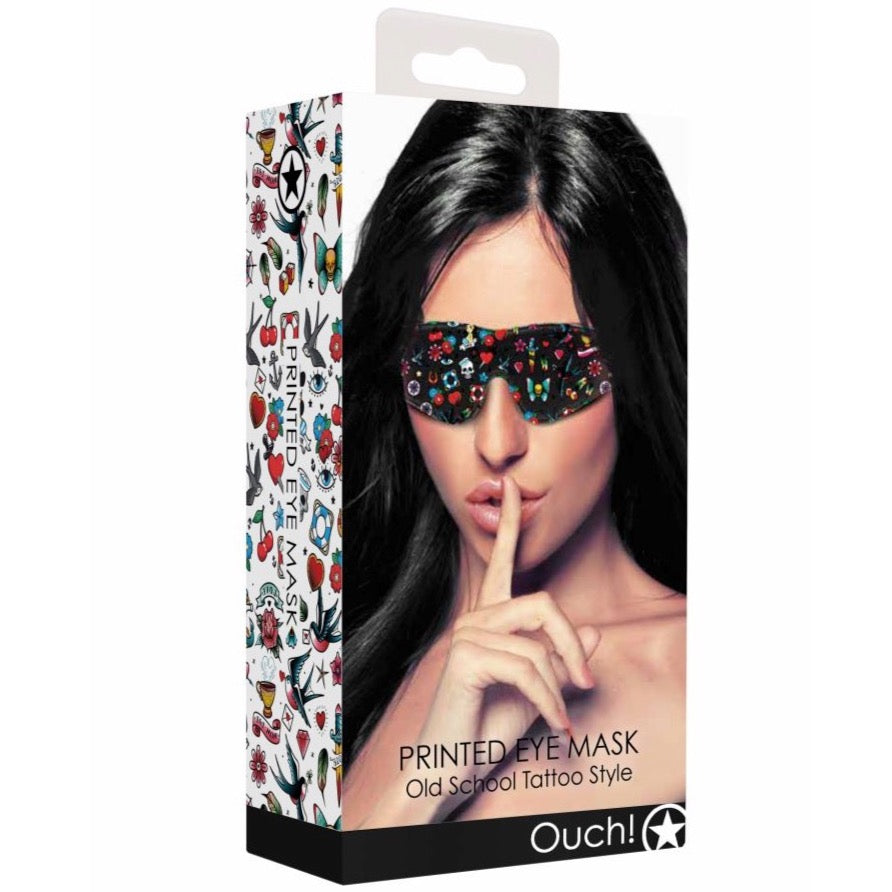 Shots America Ouch! Printed Eye Mask - Old School Tattoo Style - Extreme Toyz Singapore - https://extremetoyz.com.sg - Sex Toys and Lingerie Online Store