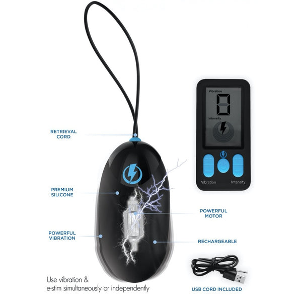 Zeus Electrosex E-Stim Pro Silicone Vibrating Egg with Remote Control - Extreme Toyz Singapore - https://extremetoyz.com.sg - Sex Toys and Lingerie Online Store